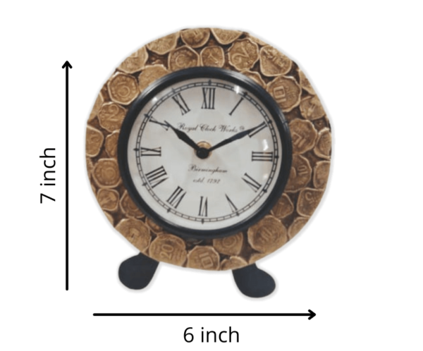 8 inch (3) Coin Table Clock