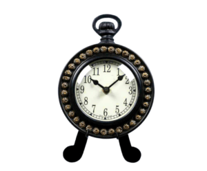 8 inch (9) Antique Black Table Clock
