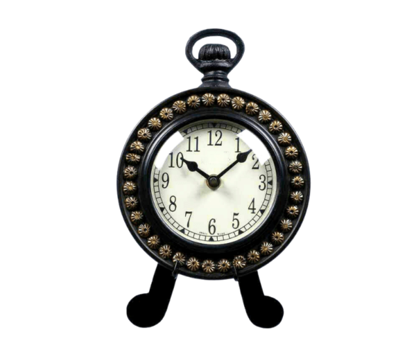 8 inch (9) Antique Black Table Clock