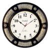 ANTIQUE BRASS FITTED BLACK POLISHED DECORATIVE WALL CLOCK