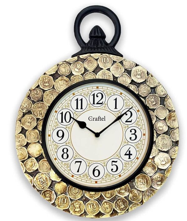 ANTIQUE COINS UNIQUE DECORATIVE ANALOG CLOCK