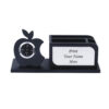 AMI-41 Personalized Gift, Name Printed, Wooden Pen Stand with Clock, Mobile, Card Holder (Black & Silver)
