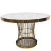 AMI-A111 Modern Round Marble Coffee Table with Bress Metal bass
