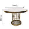 AMI-A112 Modern Round Marble Coffee Table with Bress Metal bass