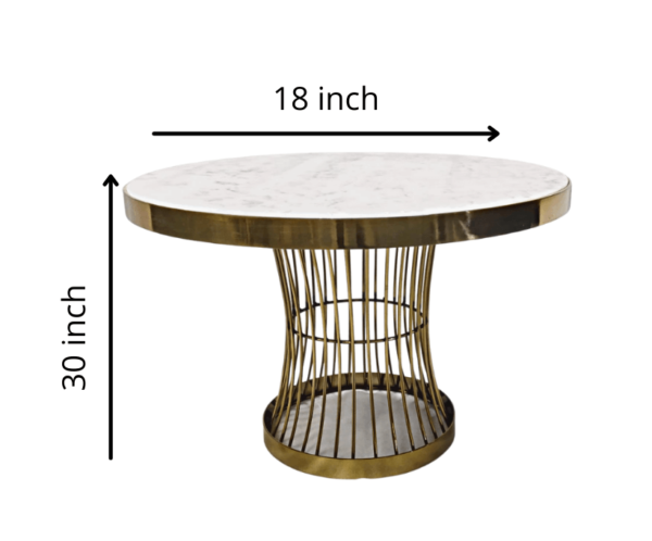 AMI-A112 Modern Round Marble Coffee Table with Bress Metal bass