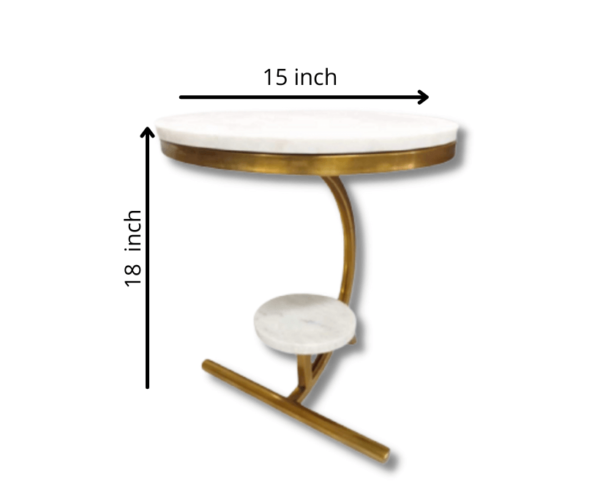 Double Layer Marble Iron Small Round Coffee Table End Side Texture Round