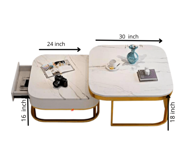 Marble Square Coffee Table Set Simple Storage table apartment sofa luxury Coffee table