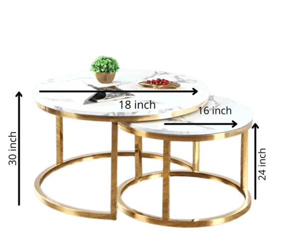 Round marble Tea table 2 in 1 Designer Concepts