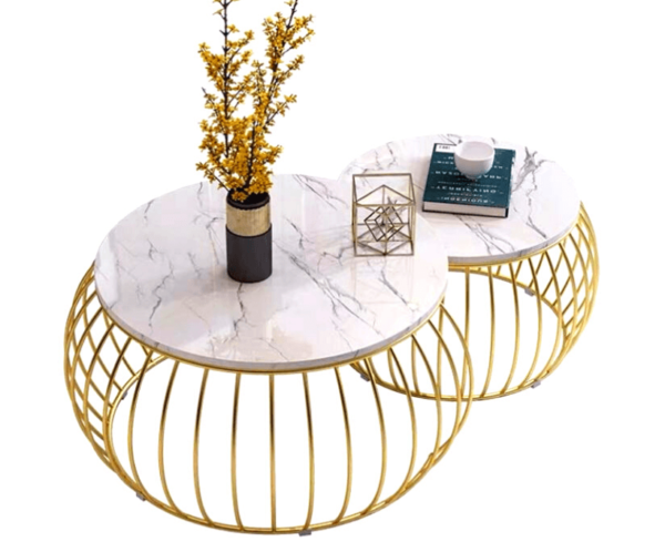 Nesting Centre table set with Marble Top