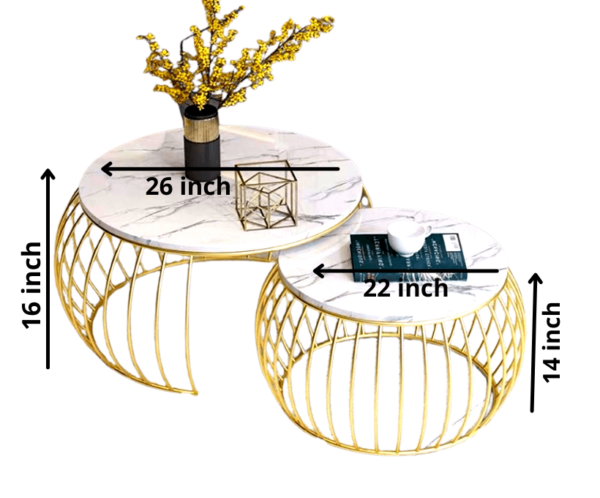 Nesting Centre table set with Marble Top