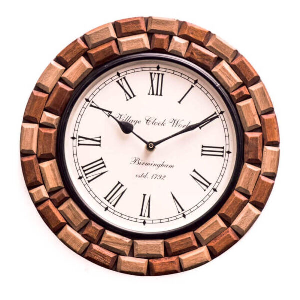 NV003A WOODEN ANTIQUE LOOK STYLE WALL CLOCK