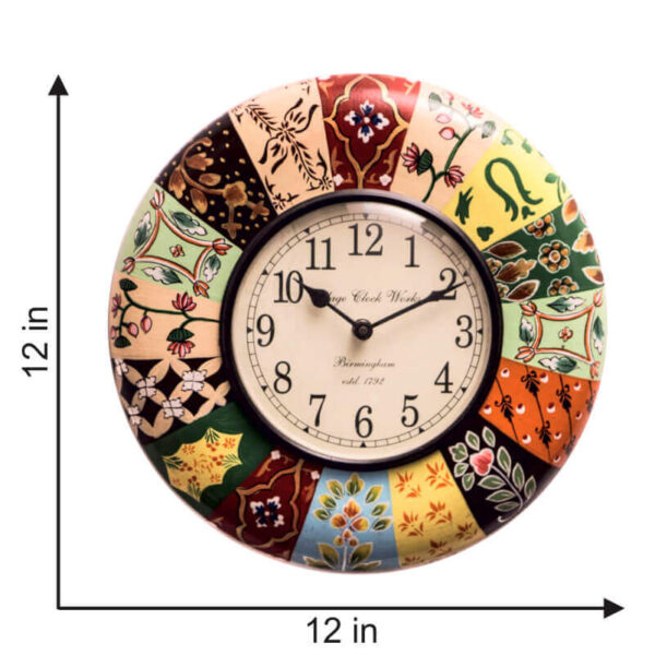 VINTAGE CLOCK WOODEN HAND PAINTED WALL CLOCK