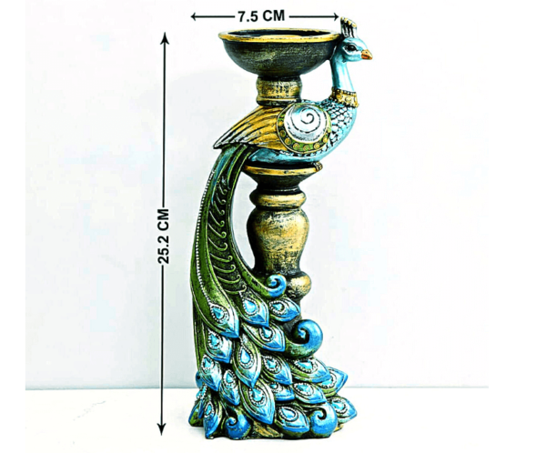 PEACOCK STANDING T-LIGHT STAND