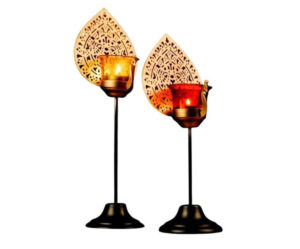 PEACOCK METAL T- LIGHTS HOLDER