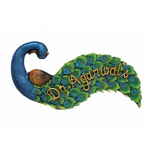 Dr. Agarwal's Decorative peacock Nameplate
