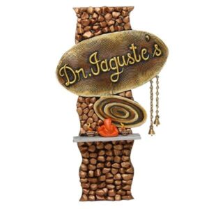 Unique designer wooden nameplate Dr Jadge's