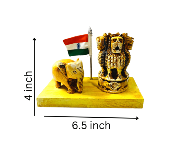 AMI013A India Flag With Elephant and Ashoka Pen Stand