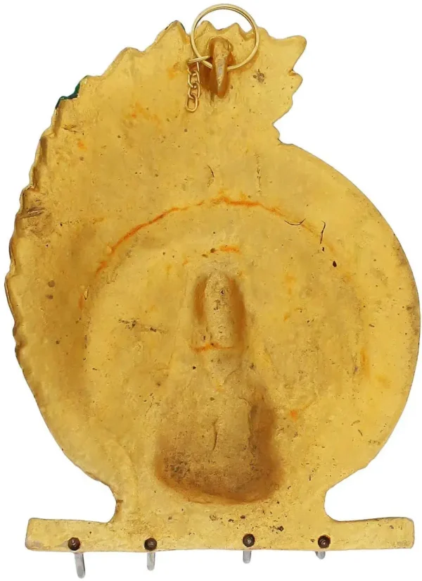 MG0007C Metal Ganesha ji Key Holder with Meena Work Decorative for Wall | Ganesh Statue/Religious | Idol/Wall Hanging Ganesh/Home Decor Show Piece Gifts/Wall Sculpture Idol Key Holder Metal Key Holder