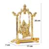 MG0008B Radha Krishna on Swing jhula Metal Statue Gold Plated Decor Your Home,Office & Radha Krishna Murti,Showpiece Figurines,Religious Idol Gift Article.