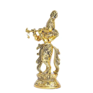 MG0012A Lord Krishna Metal Statue,Krishna Murti Playing Flute for Temple Pooja,Decor Your Home,Office & Gift Your Relatives,Showpiece Figurines,Religious Idol,Gift Article.