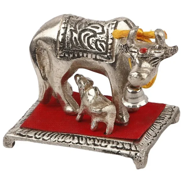 AMII YUGAL PRIVATE LIMITED Good Luck Holy kamdhenu Cow with Calf Statue/Metal Cow with Calf for Home Decor/Spiritual Showpiece Figurine Sculpture Vastu Decorative Handmade Home Office Showpiece Gifts