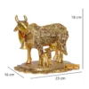 Gold Plated Kamdhenu Cow with Calf Metal Statue for Good Luck Feng Shui & Vastu Showpiece As Table Top Religious idol Gau Mata for Home Office Decorative,Animal Showpiece Figurines,Festive Gift Article...
