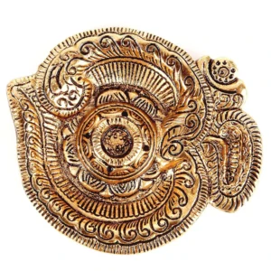 Om Shaped Metal Gold Plated Incense Stick Holder (Agarbati Stand)