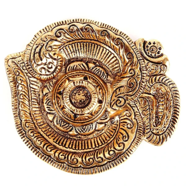 Om Shaped Metal Gold Plated Incense Stick Holder (Agarbati Stand)