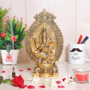 MG0024A Ganesha Metal Statue,Ganpati Murti for Pooja Room & Decor Your Home,Office,Religious Idol Gift Article,Showpiece Figunrines.