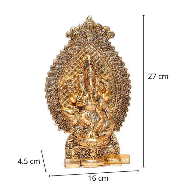 Ganesha Metal Statue,Ganpati Murti for Pooja Room & Decor Your Home,Office,Religious Idol Gift Article,Showpiece Figunrines.