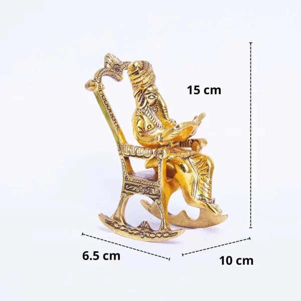 Chair Ganesha ji Reading Book with Antique Work,Ganesha Metal Statue,Ganpati Murti Idol for Pooja & Home,Office Décor Ganesh idol for Car Dashboard Religious Showpiece for Decoration & Gifting Article...