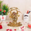 Radha Krishna Standing Playing Flute Under Tree idol Metal Statue Gold Antique Finish for Pooja & Home,Office Decorative,Radha Krishna Murti Showpiece Figurines,Religious idol Gift Article...