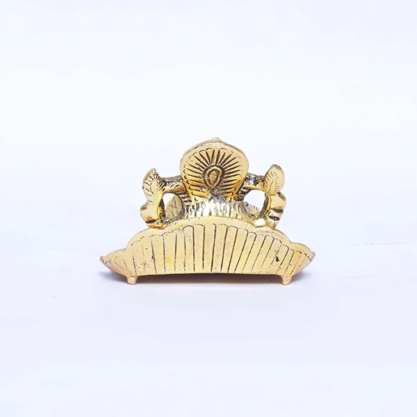 Metal Lord Ganesha On Leaf with Diya Idol for Pooja Room Showpiece for Room,Office & Table,car and Gift for Have Anniversaries, Birthday.