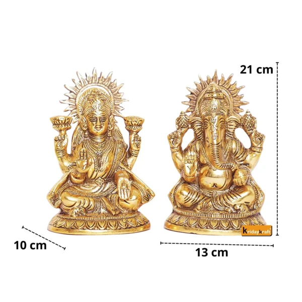 Metal Laxmi Ganesh Statue/Murti for Pooja Room & Home Office Décor,Laxmi Ganesha Idol for Diwali Gift,Religious Idol Showpiece Figurines Decorative & Diwali Poojan...