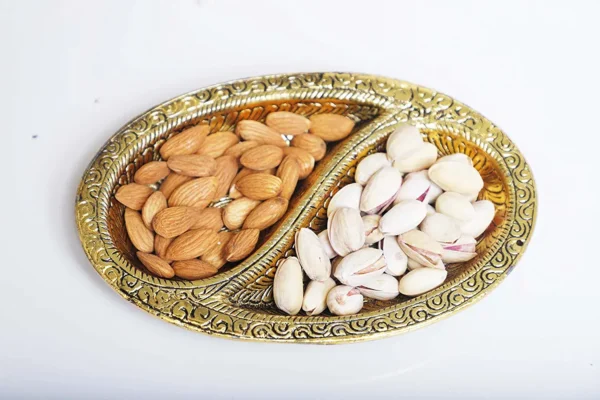 Metal Decorative Tray for Tableware,Dry Fruit Tray,Saunf Supari Candy,Dry Fruit and Sweets Serving Tray in Traditional Design Metal for Table Showpiece Decorative,Mouth Freshner Tray.