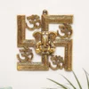 MG0070A Ganesha Metal Statue,Ganpati Wall Hanging Sculpture,Metal Swastik Ganesha Murti Lucky for Home & Office,Religious Showpiec Gift idol on Diwali,Birthday,Wall Decorative Feng Shui Article...