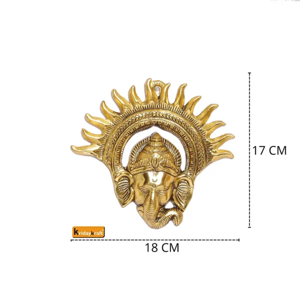 Metal Golden Ganesha Wall Hanging Sculpture Lord Ganesh Idol Ganpati Lucky Feng Shui Wall Decor Arts,Religious Idol,Showpiece Figurines.