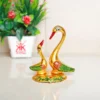 Multicolor Love Birds swan Set Pair of Kissing Duck Metal Statue,Romantic Gift for Girl Friend,Decoration Idol for Showcase,Table, Animal Showpiece Figurines Gift Article...