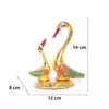 Multicolor Love Birds swan Set Pair of Kissing Duck Metal Statue,Romantic Gift for Girl Friend,Decoration Idol for Showcase,Table, Animal...