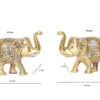 MG0111B Metal Elephant Statue Medium Size Gold Polish 2 pcs Set for Showpiece Your Home,Office Table & Gift Article,Animal Decorative Showpiece Figurines.