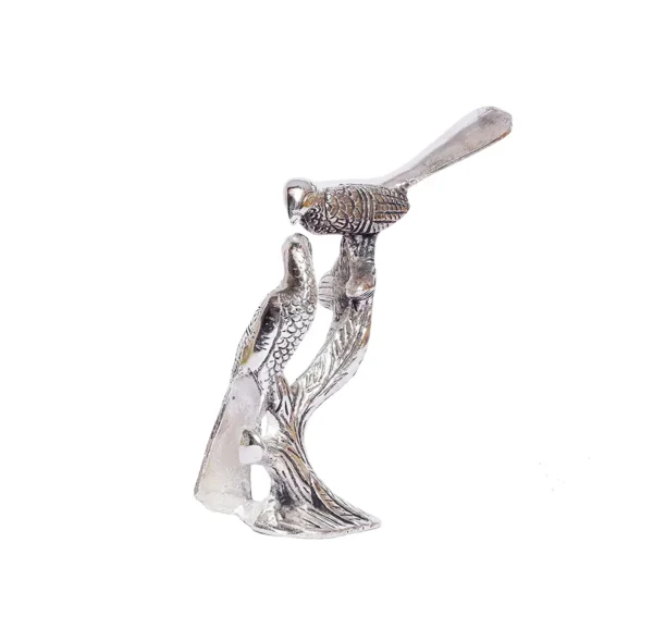 Love Birds Couple Kissing Sitting on Tree,Animal Showpiece for Home Decorative Statue,Love for Romantic Gift to Boyfriend,Girlfriend,Wife,Husband,Friends,Family,Happy Home Decoration idol Showpiece,Study,desk Table Top idol Figurines,Gifting idol Item......,Silver