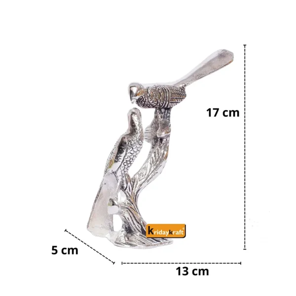 Love Birds Couple Kissing Sitting on Tree,Animal Showpiece for Home Decorative Statue,Love for Romantic Gift to Boyfriend,Girlfriend,Wife,Husband,Friends,Family,Happy Home Decoration idol Showpiece,Study,desk Table Top idol Figurines,Gifting idol Item......,Silver