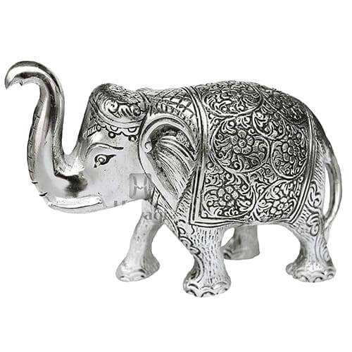 Metal Elephant Silver Color for Showpiece Enhance Your Home,Office & Table and Gift for Have House Warming Anniversaries, Birthday.