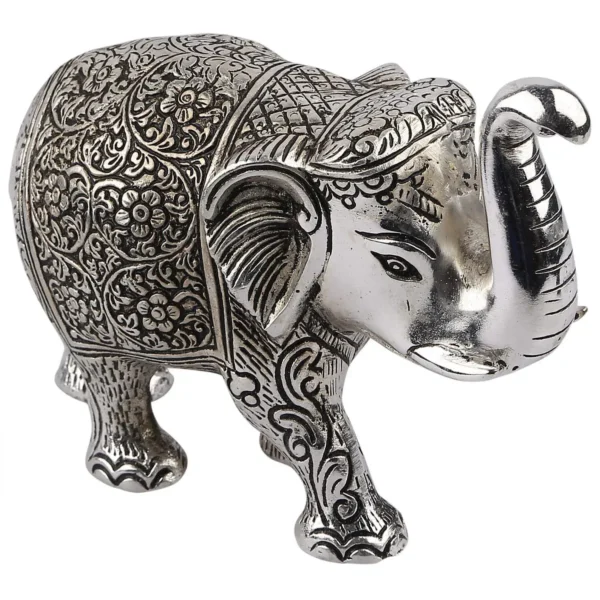Metal Elephant Silver Color for Showpiece Enhance Your Home,Office & Table and Gift for Have House Warming Anniversaries, Birthday.