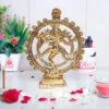 MG0116A Gold Plated Metal Dancing Shiva Natraj Statue (19 x 6 x 24 cm, Gold)