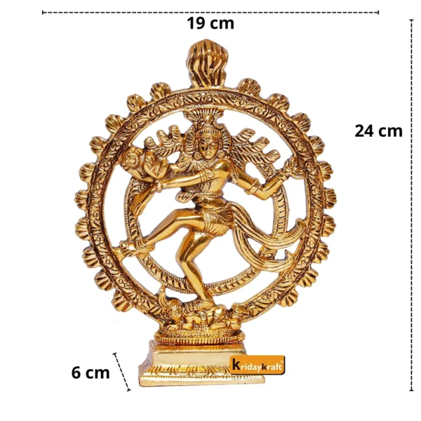 MG0116B Gold Plated Metal Dancing Shiva Natraj Statue (19 x 6 x 24 cm, Gold)