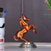 Copper Finish Jumping Horse Metal Statue for Wealth Table Top Figurine for Living Room Bedroom Home Office Animal Decorative Showpiece Feng Shui Vanstu Sculpture for Gift Purpose