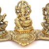 Laxmi Ganesh Saraswati Idol Decorative Platter with Diya and agarwati Stand Diwali Gift