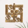 MG0129A Ganesha Metal Statue,Ganpati Wall Hanging Sculpture,Metal Swastik Ganesha Murti Lucky for Home & Office,Religious Showpiec Gift idol on Diwali,Birthday,Wall Decorative Feng Shui Article