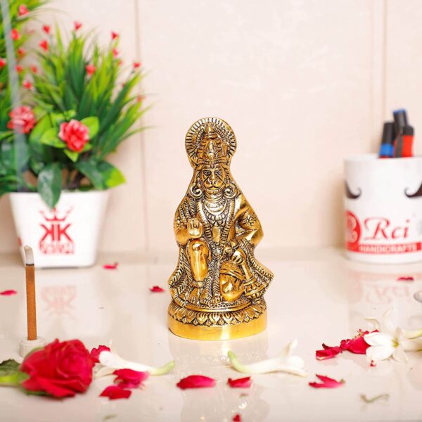 Hanuman ji Metal Statue,Bajrangbali Murti for Pooja & Decor Your Home,Office,Religious Idol Statue Gift Purpose,Table Showpiece Figurines,Pack of 1 Hanuman Ji Murti for Car Dashboard.